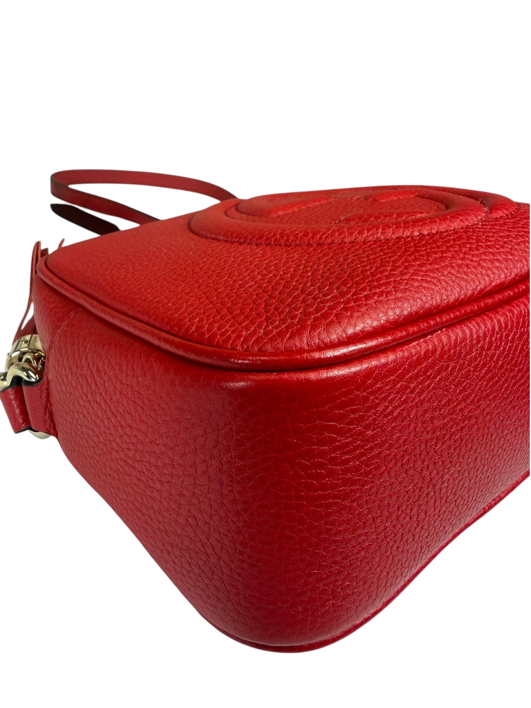Gucci Red Calfskin Leather Soho Disco Crossbody Bag