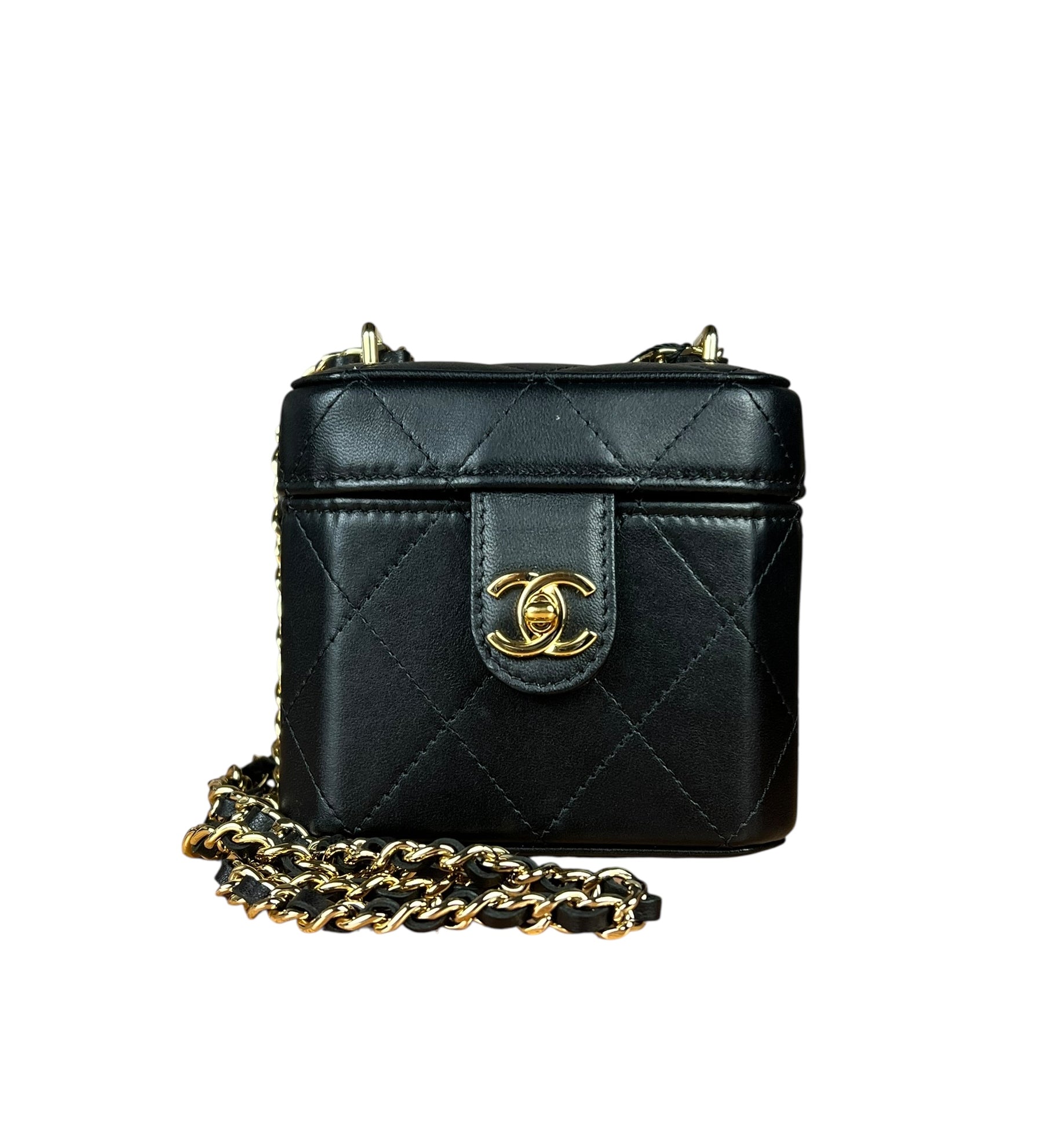 Chanel Lambskin Quilted Leather Cosmetic Bag