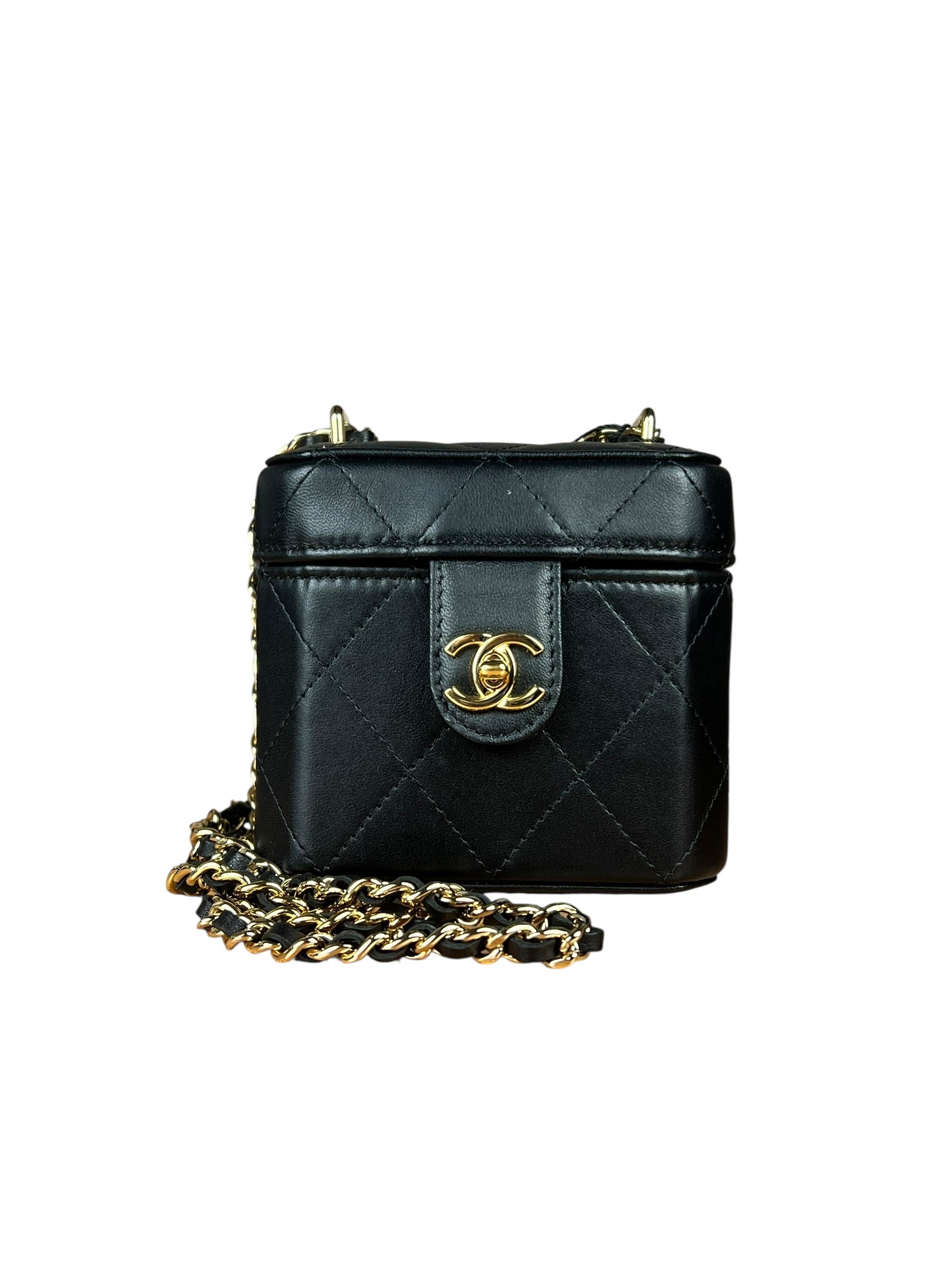 Chanel Lambskin Quilted Leather Cosmetic Bag