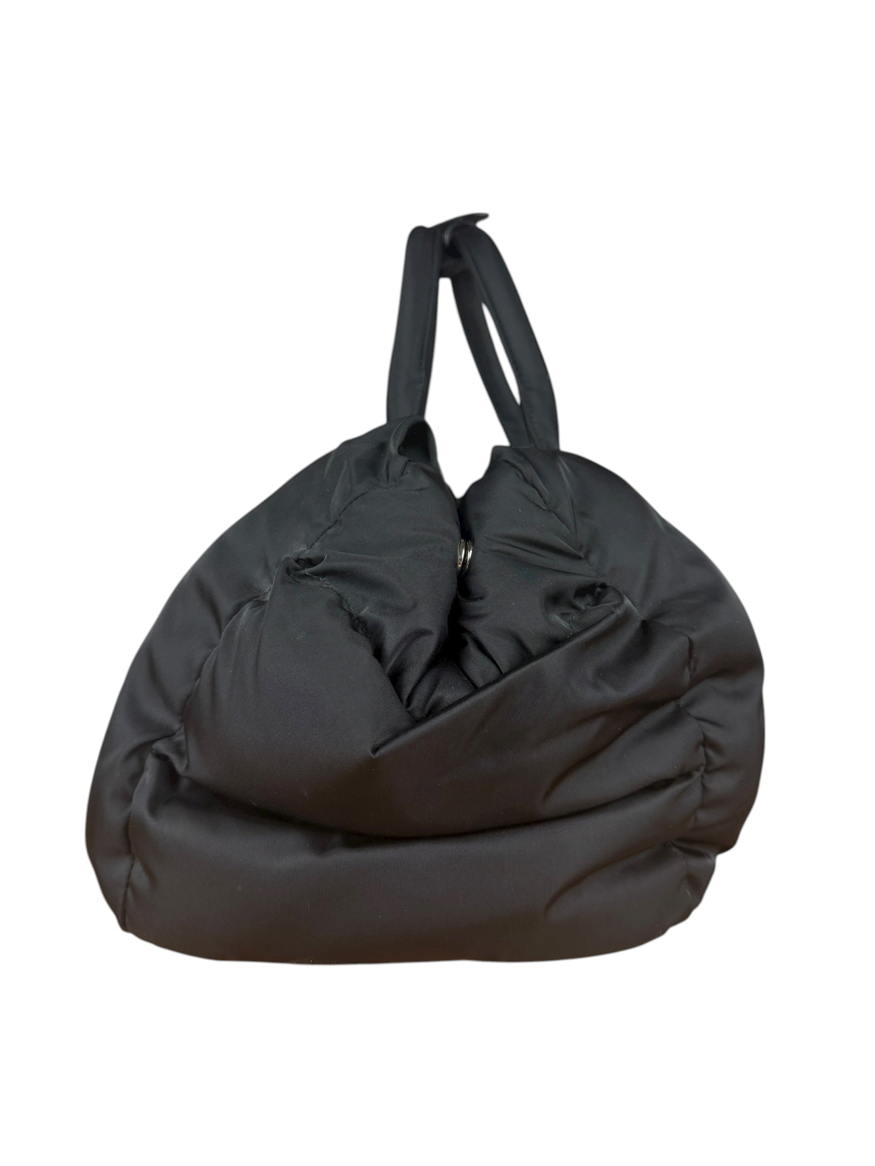 Prada Black Quilt Bomber Duffle Bag