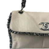 Chanel Cream Lambskin Funny Tweed Flap Bag 2009