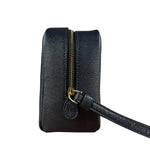 Coach Cosmetic Pouch Navy Blue Pebbled Leather