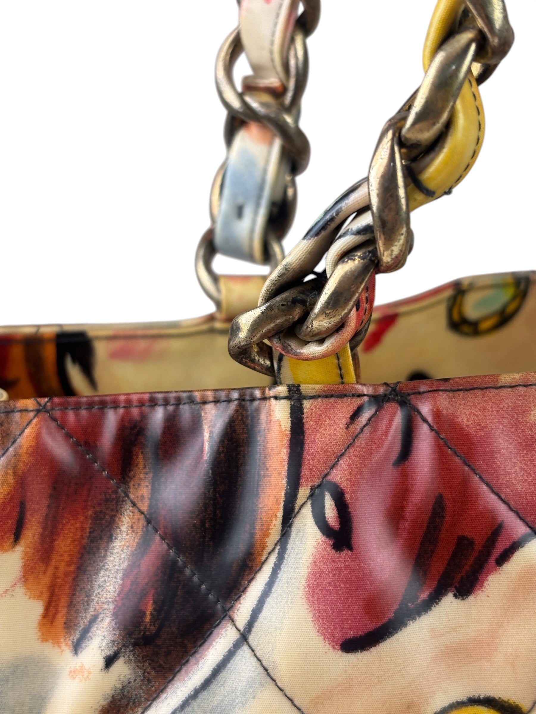 Chanel Multicolor Graffiti Coated Canvas Tote