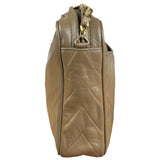 Chanel Tan Beige Chevron Leather Camera Case