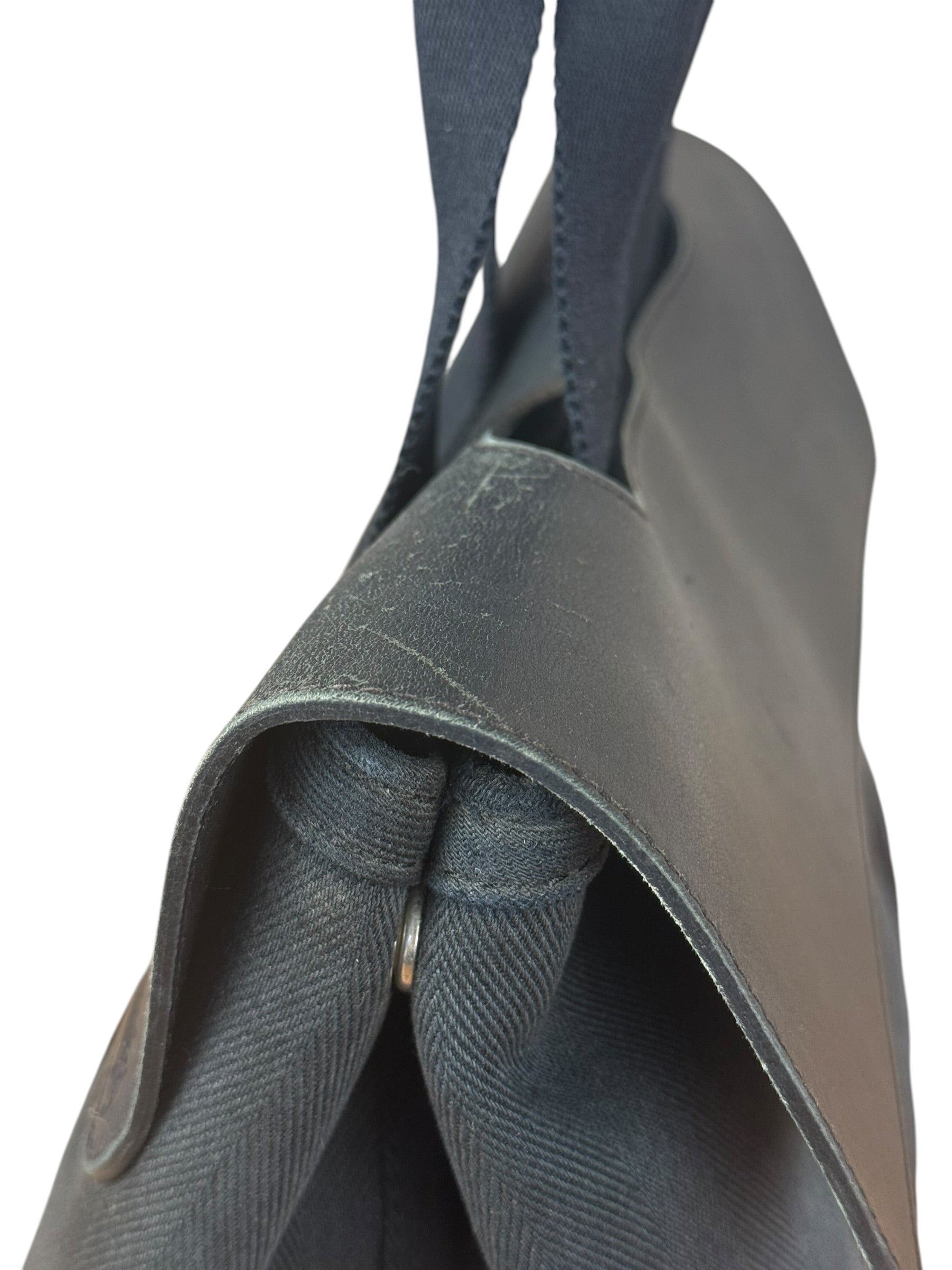 Hermes Black Canvas Leather Valparaiso Handbag