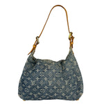 Louis Vuitton Vintage Denim Leather Trim Monogram Baggy Hobo Bag PM