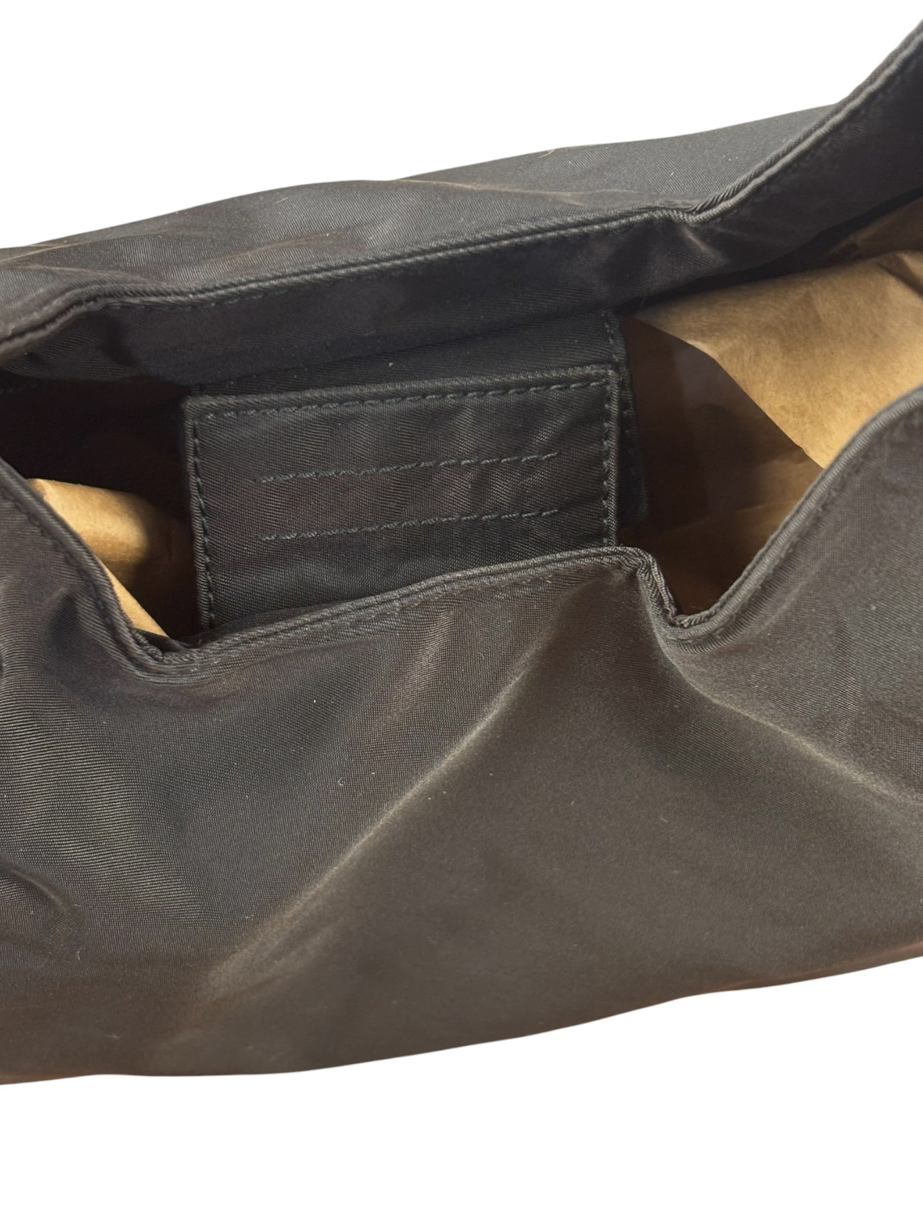 Prada Vintage Black Nylon Hobo Shoulder Bag