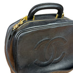 Chanel Black Caviar Leather Vanity 2Way Handbag '96-'97