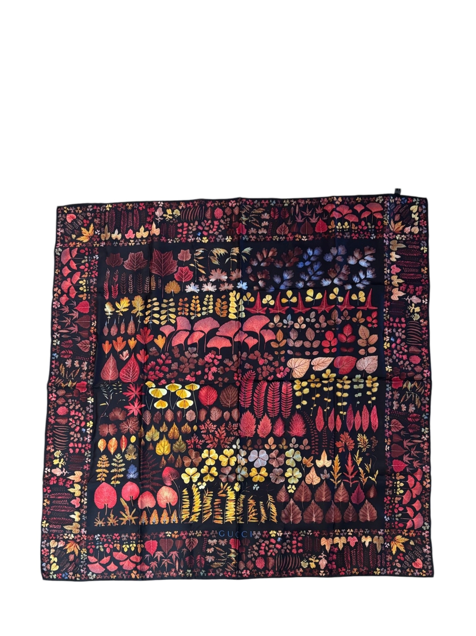 Gucci Fall Leaves Silk Scarf