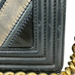 Chanel Tricolor Chevron Leather Old Medium Boy Flap 2016