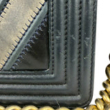 Chanel Tricolor Chevron Leather Old Medium Boy Flap 2016