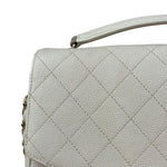 Chanel Ivory Caviar Quilted Coco Cuba Chain Top Handle Bag 2018