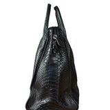 Bottega Veneta Black Snake Leather Brief Case