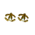 Chanel CC Logo Gold Clip-On Earrings