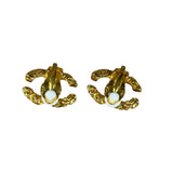 Chanel CC Logo Gold Clip-On Earrings