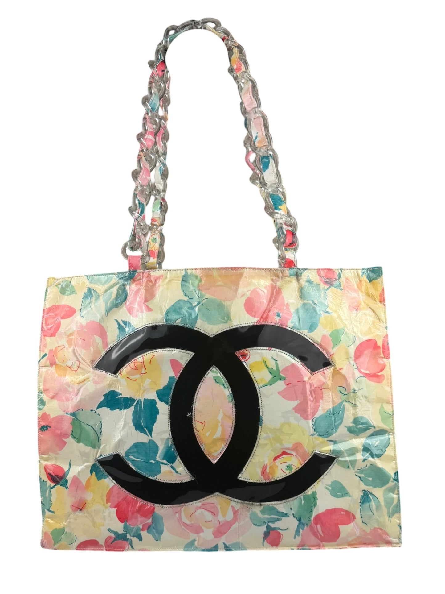 Chanel Floral Print CC Vinyl Tote 1994