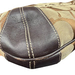 Coach Brown Leather Trim Signature Ergo Hobo Bag