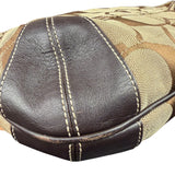 Coach Brown Leather Trim Signature Ergo Hobo Bag
