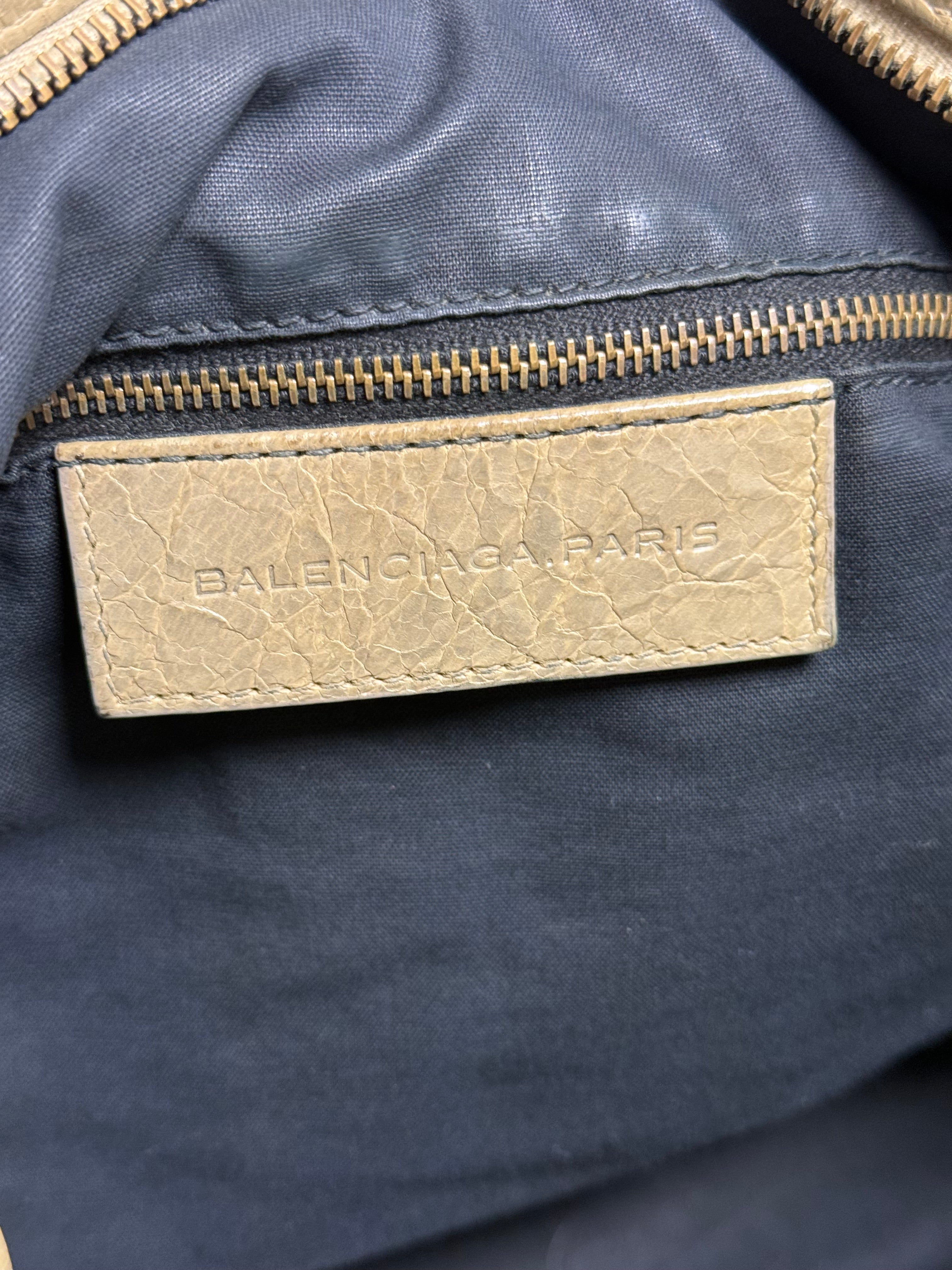 Balenciaga Olive Lambskin Velo Moto Two-Way Bag