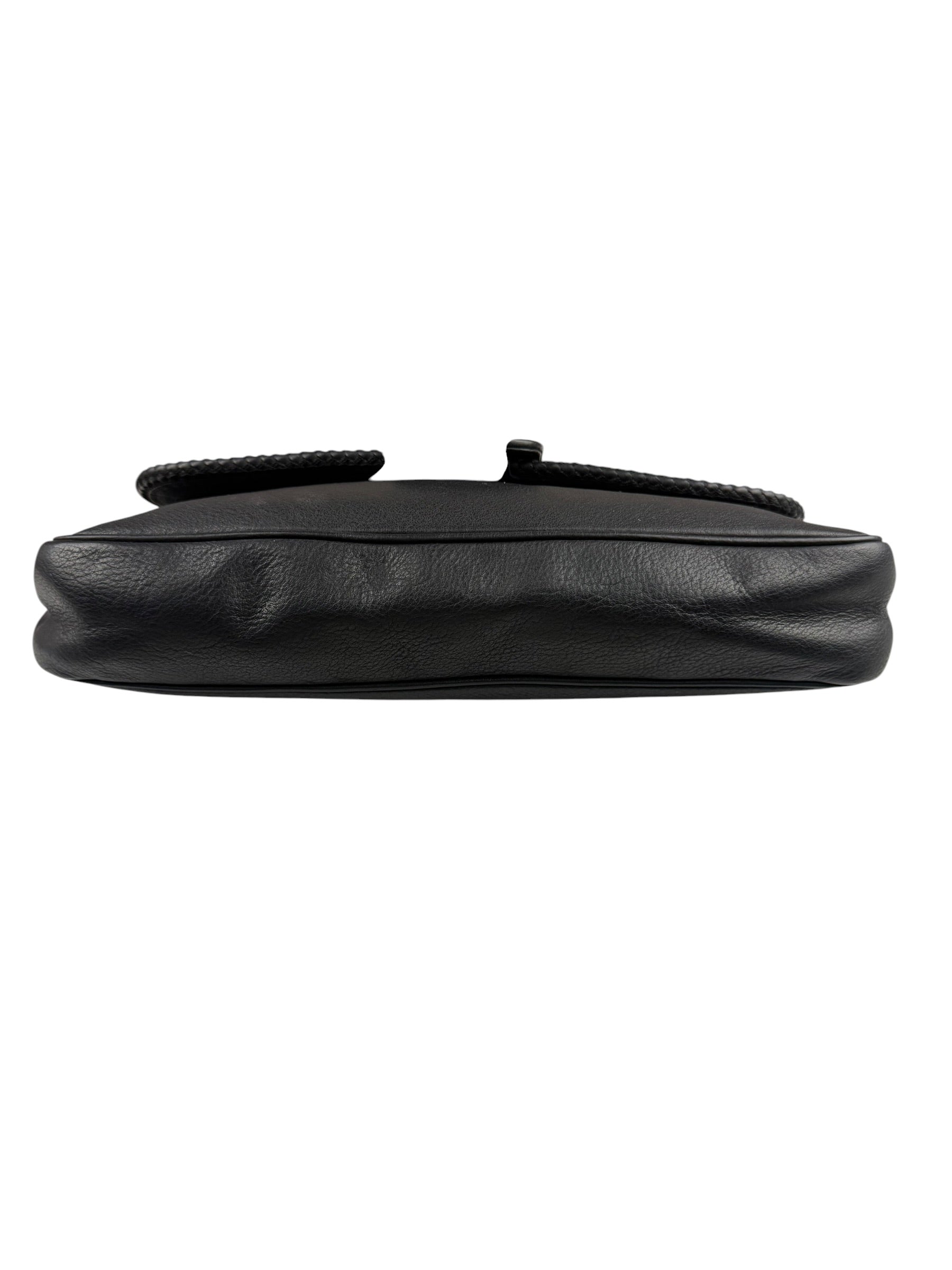 Gucci Black Leather Marrakech Evening Shoulder Bag