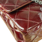 Chanel Burgundy Quilted Patent Leather 2.55 Reissue 227 Large Double Flap Bag 2011