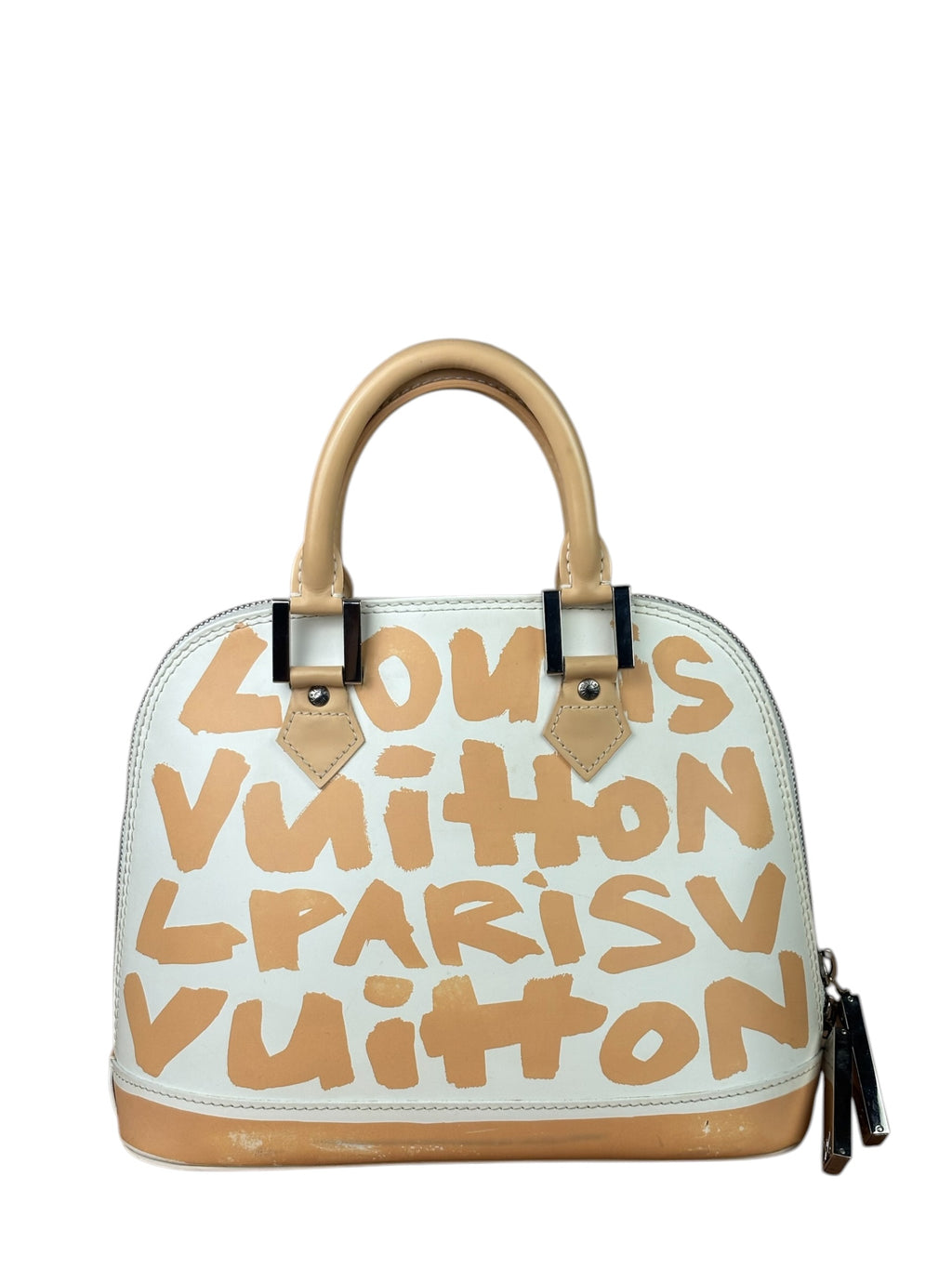 Louis Vuitton White/Beige Graffiti Alma Handbag PM