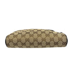 Gucci Brown Leather Trim GG Canvas Belt Bag