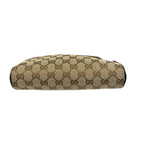 Gucci Brown Leather Trim GG Canvas Belt Bag