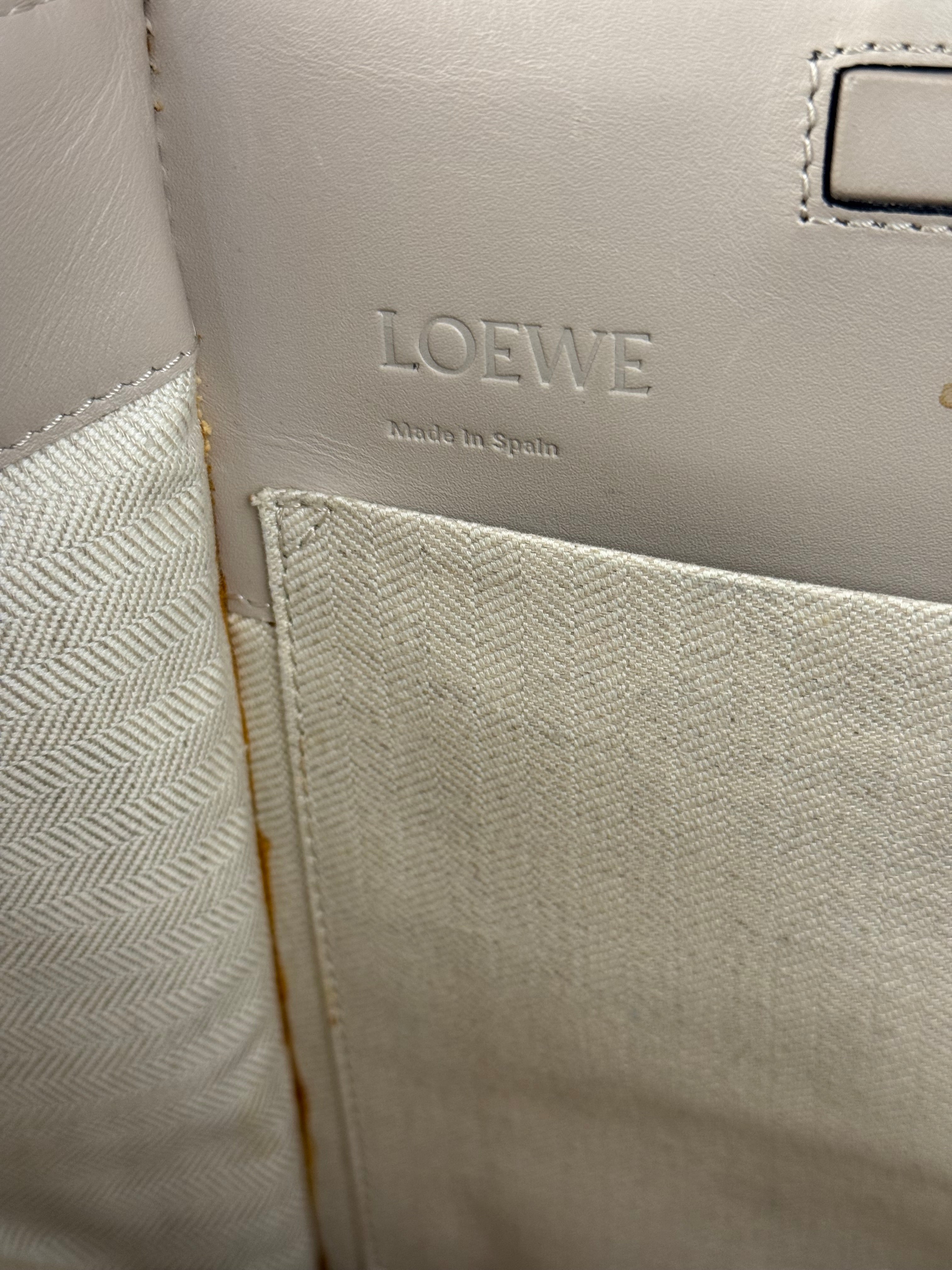 Loewe Beige Pebbled Leather Cushion Tote
