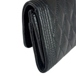 Chanel Black Calfskin Quilted Flap Coin/Card Holder