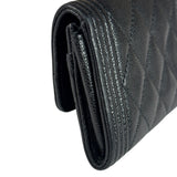 Chanel Black Calfskin Quilted Flap Coin/Card Holder
