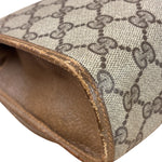 Gucci Brown Leather Trim GG Accessory Collection Clutch