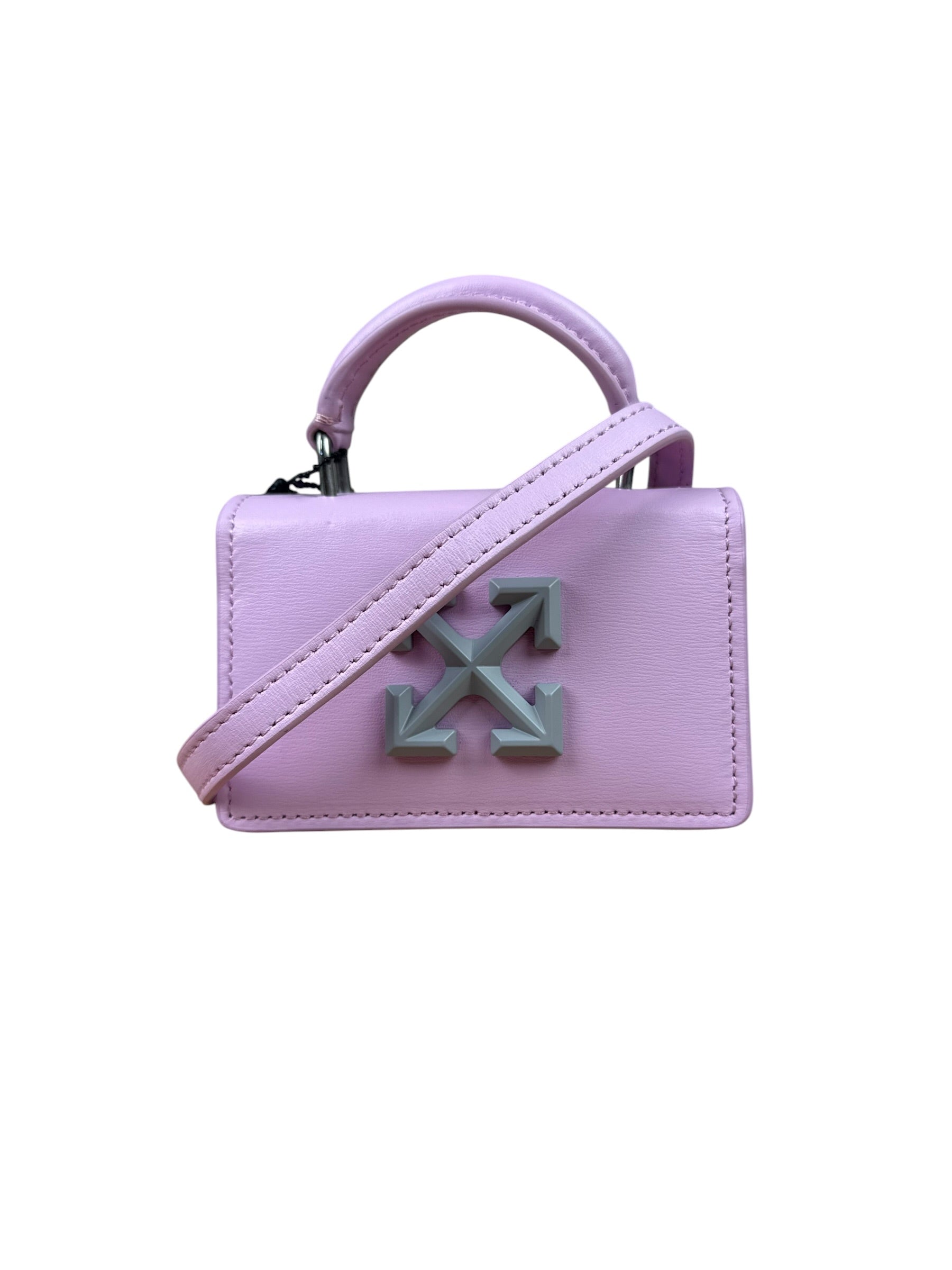 Off-White Purple Leather Micro Jitney 0.5 Two-Way Bag