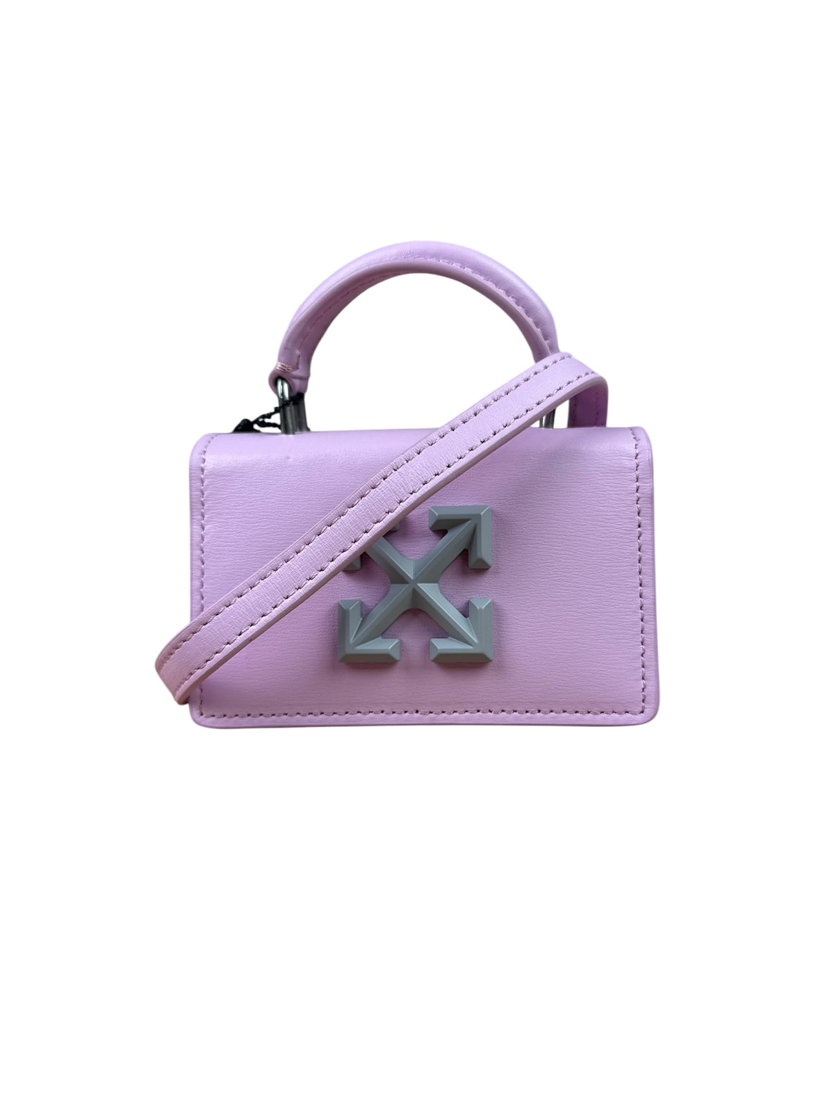 Off-White Purple Leather Micro Jitney 0.5 Two-Way Bag