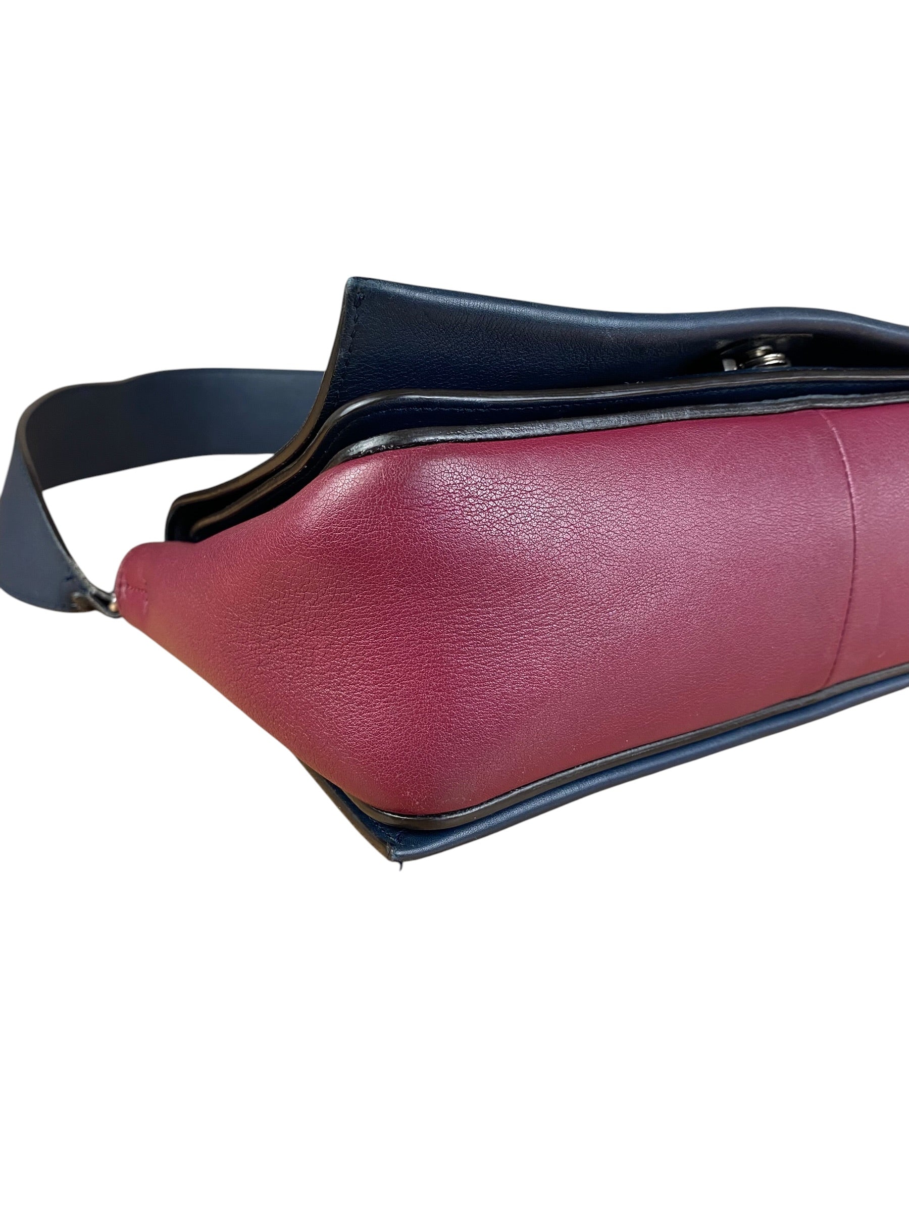 Celine Blue/Plum Leather Medium Frame Shoulder Bag