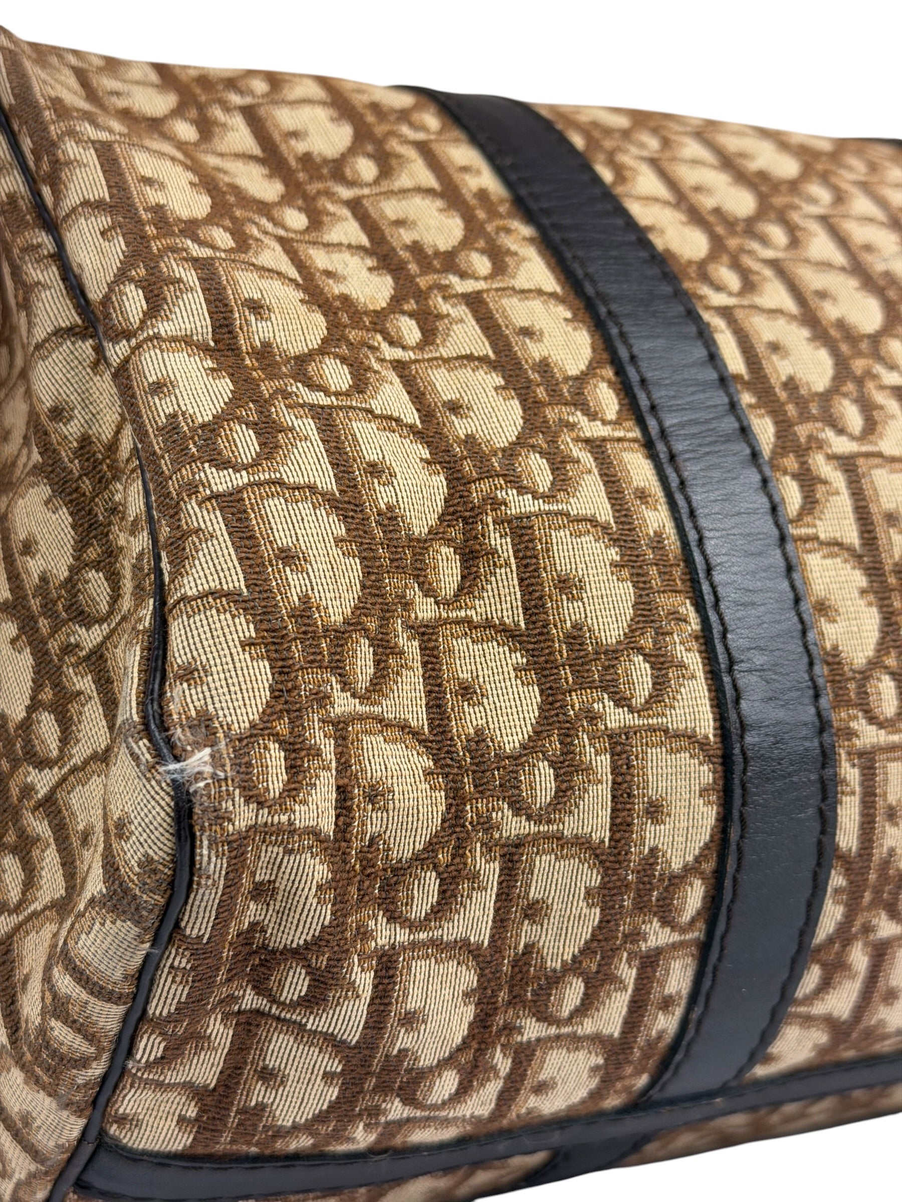 Christian Dior Brown Leather Trotter Boston Handbag