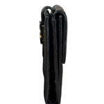 Fendi FF Black Canvas Leather Trim Compact Wallet