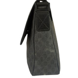 Gucci Grey/Black Leather GG Supreme Messenger Bag
