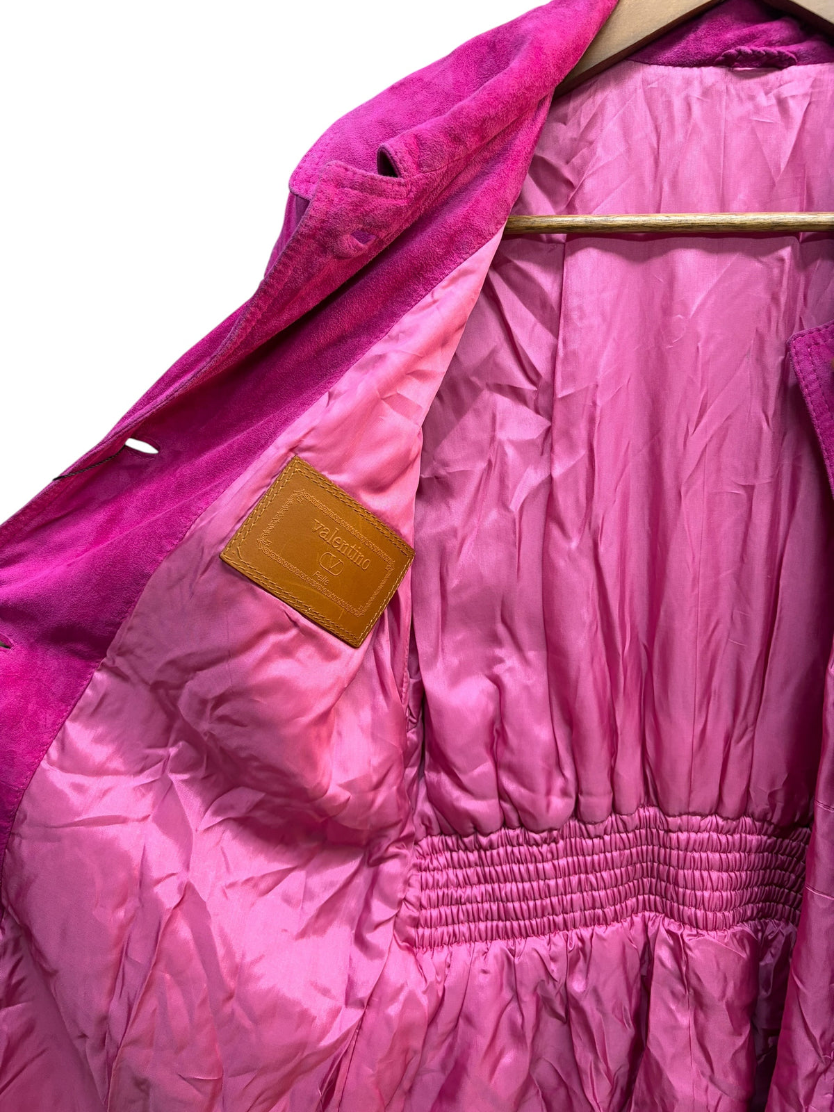 Valentino Magenta Suede Long Coat