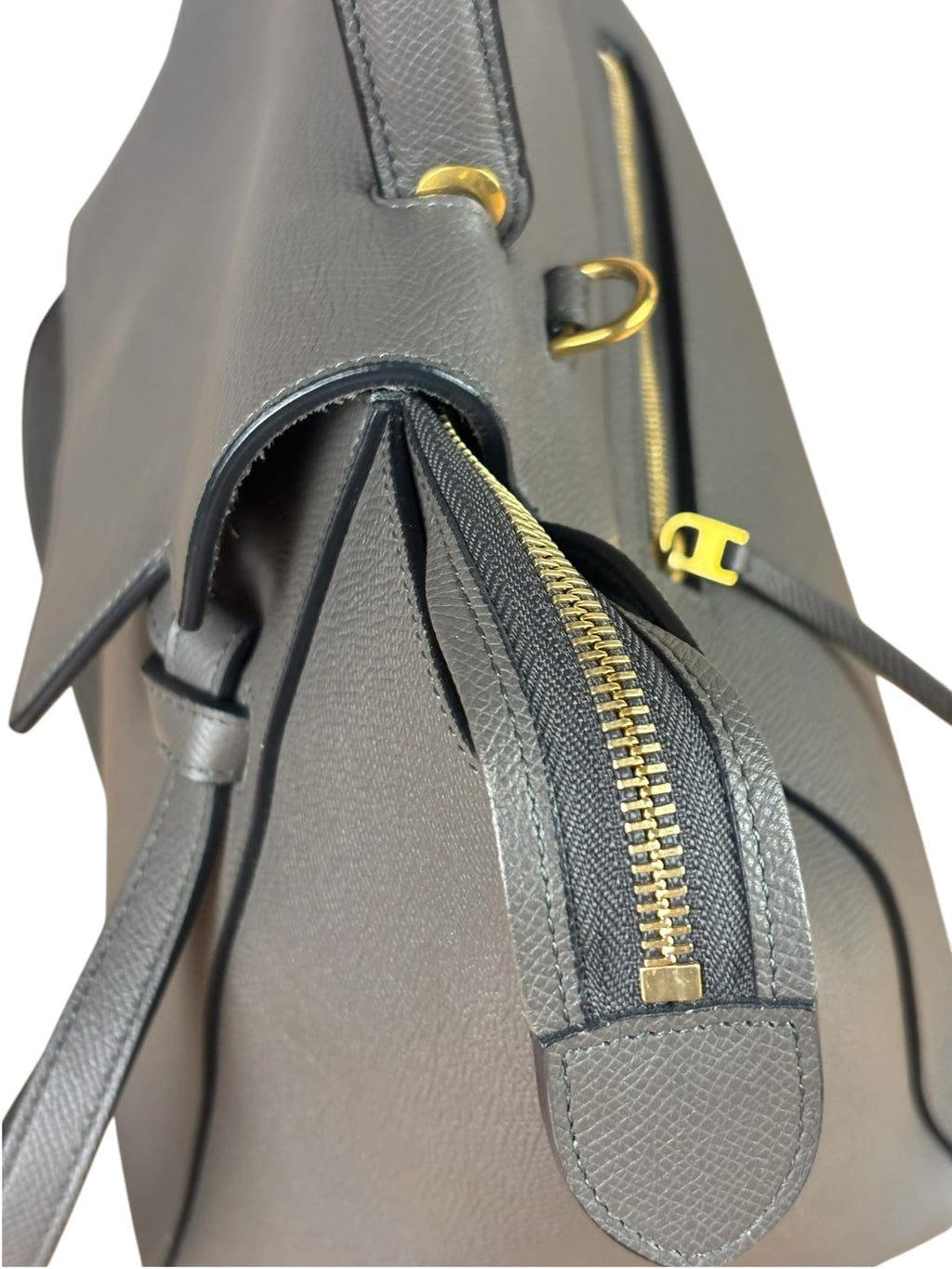 Celine Grey Leather Two-Way Belt Bag
