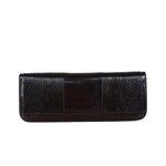 Burberry Vintage Brown Leather Ribbed patent Continental Clutch Wallet