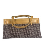 Christian Dior Cloth/Leather Trim Trotter Top Handle Tote