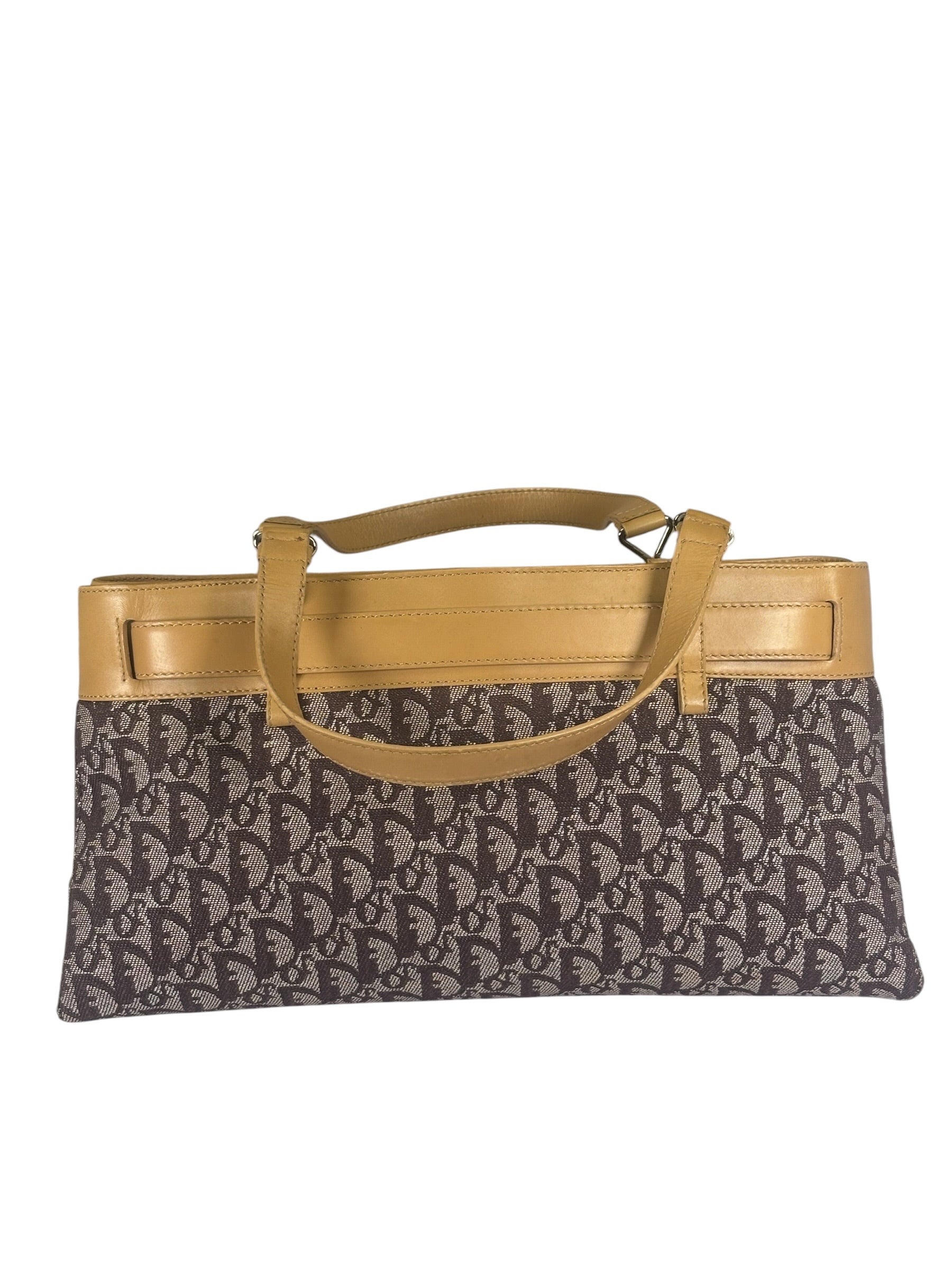 Christian Dior Cloth/Leather Trim Trotter Top Handle Tote