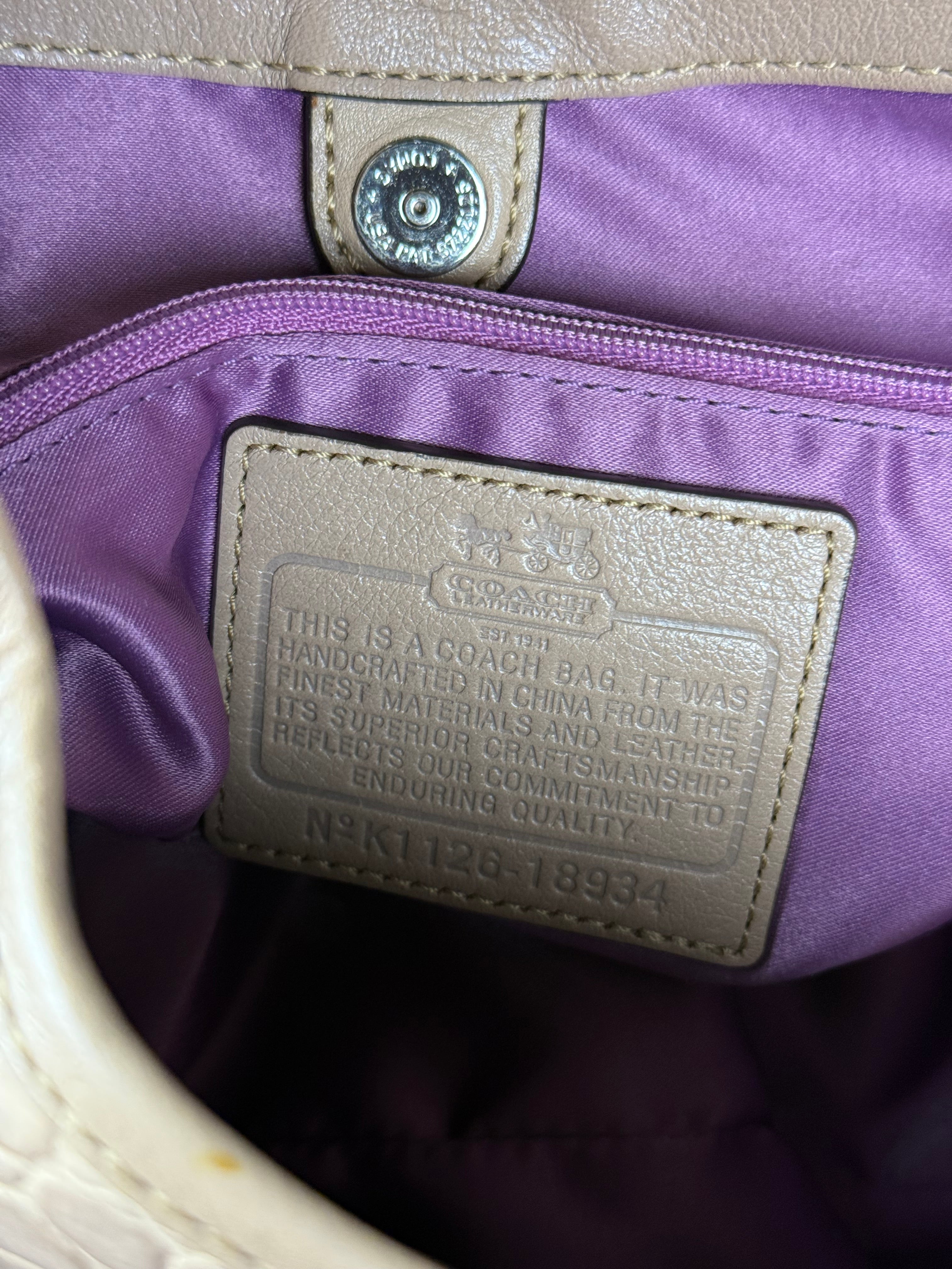 Coach Beige Maggie Croc Handbag