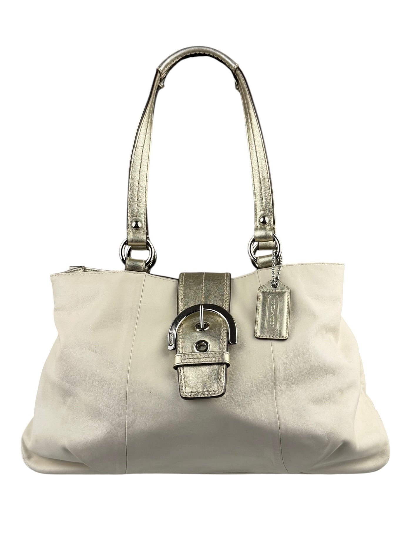 Coach Cream Pebbled leather Carryall Soho Shoulder Bag