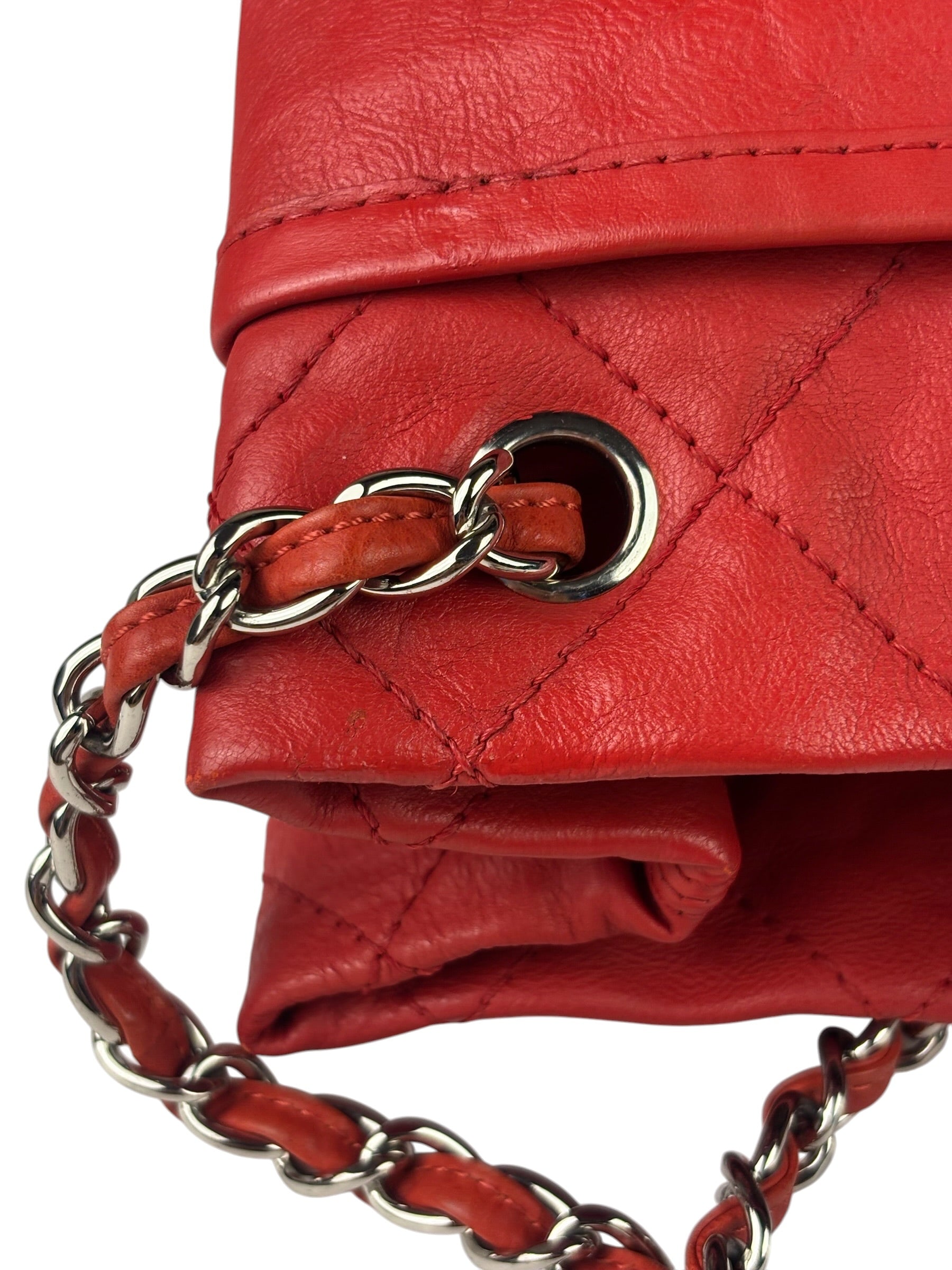 Chanel Red Quilted Leather Natural Beauty Chain Tote 2010