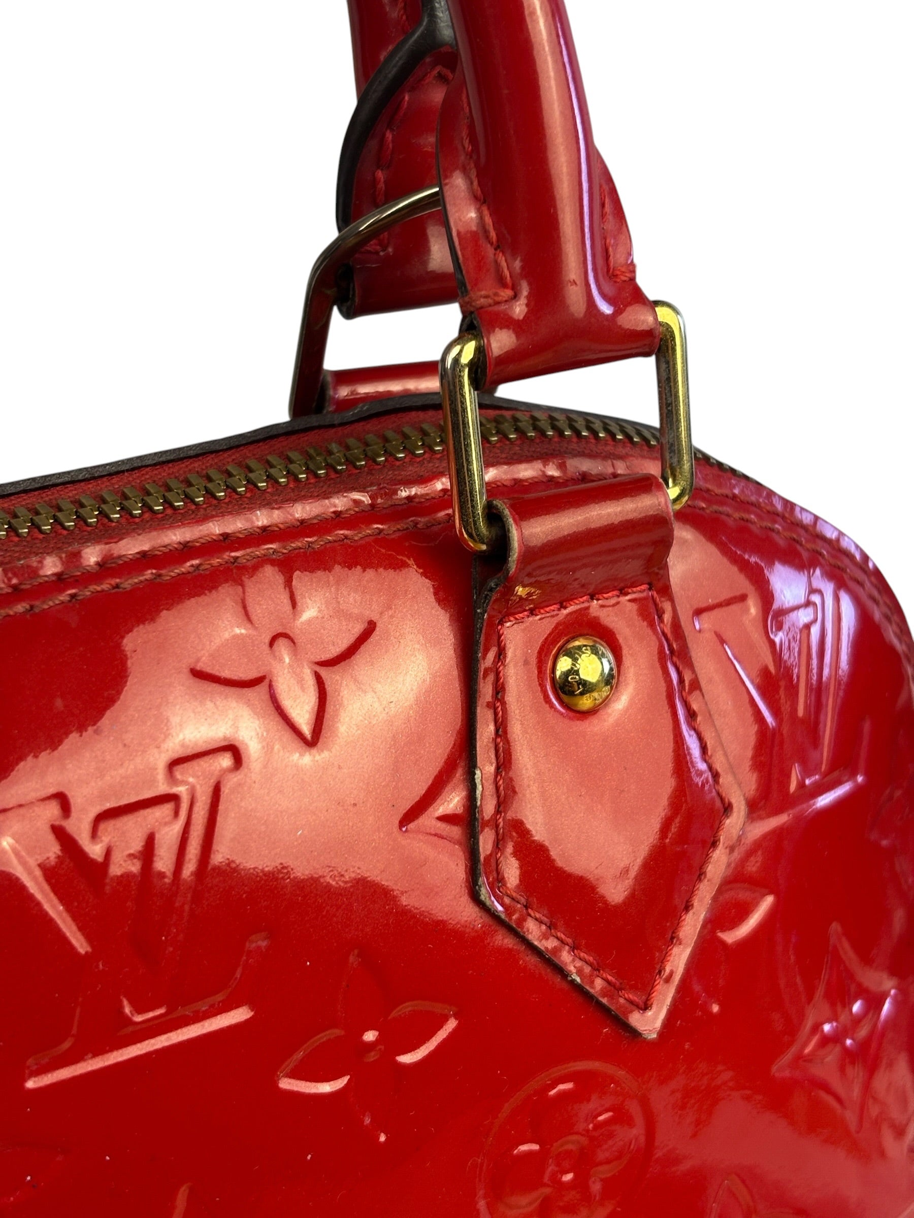 Louis Vuitton Red Vernis Alma BB Handbag