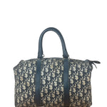 Christian Dior Vintage Navy Blue Trotter Oblique Bowling Boston Hand Bag
