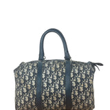 Christian Dior Vintage Navy Blue Trotter Oblique Bowling Boston Hand Bag