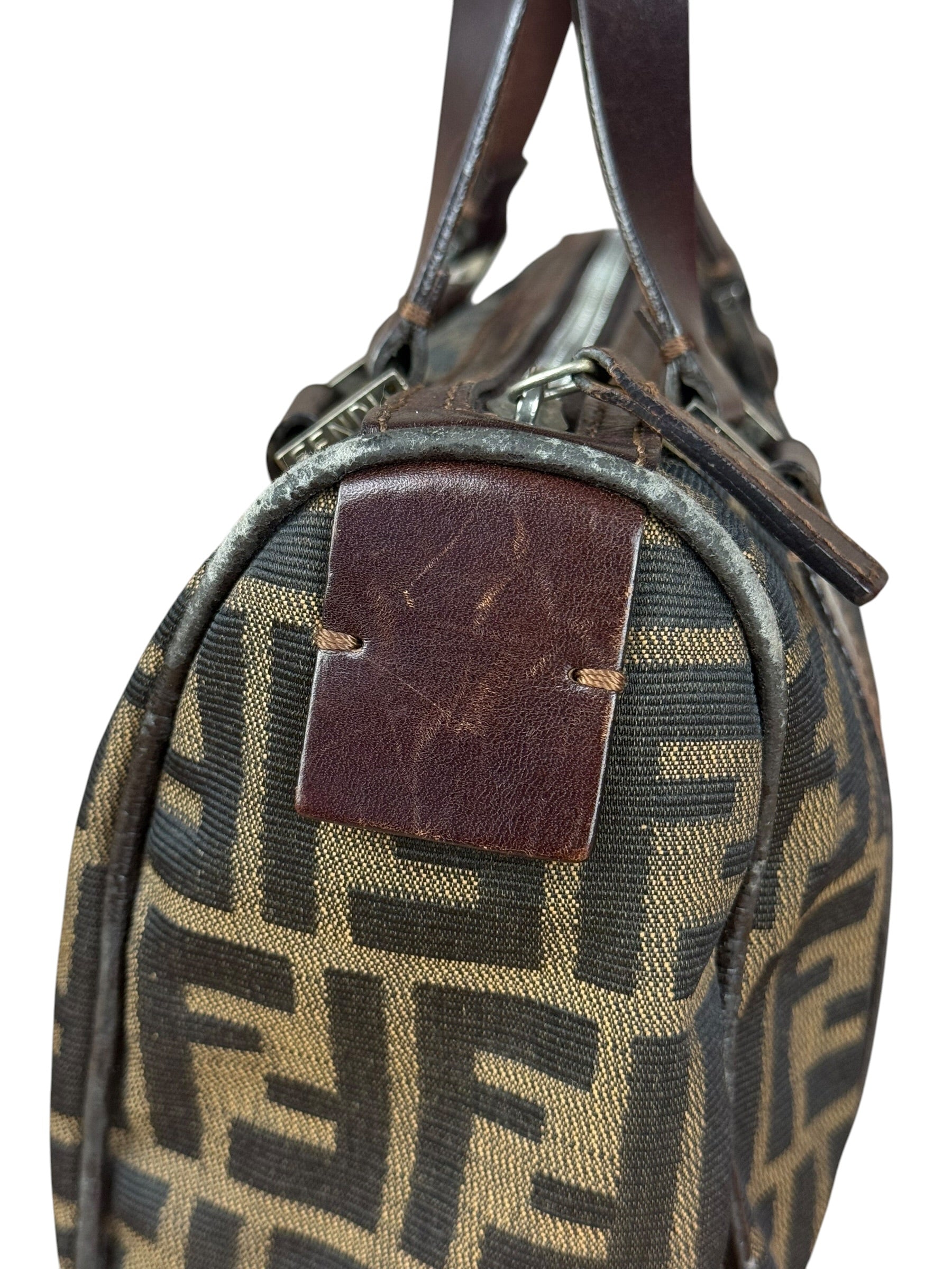 Fendi Vintage FF Zucca Print Mini Boston Handbag